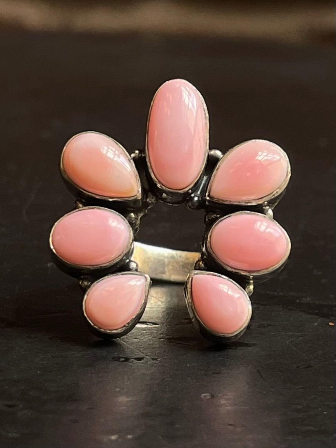 Pink Conch Naja Ring Size 7 | 925 Sterling Silver E992