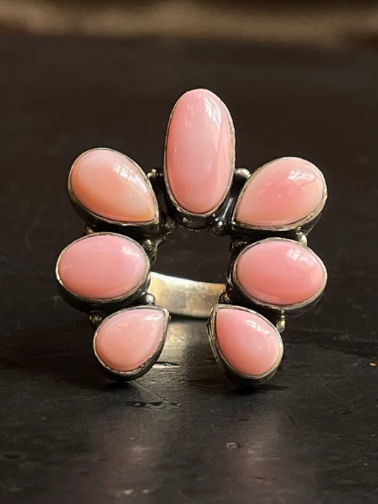Pink Conch Naja Ring Size 7 | 925 Sterling Silver E992