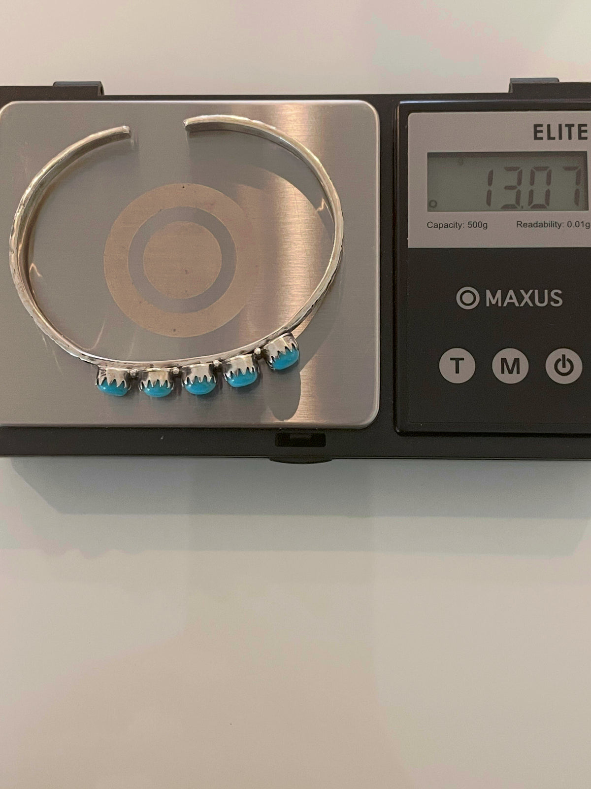 Turquoise Five Stone Cuff Bracelet | 925 Sterling Silver G733