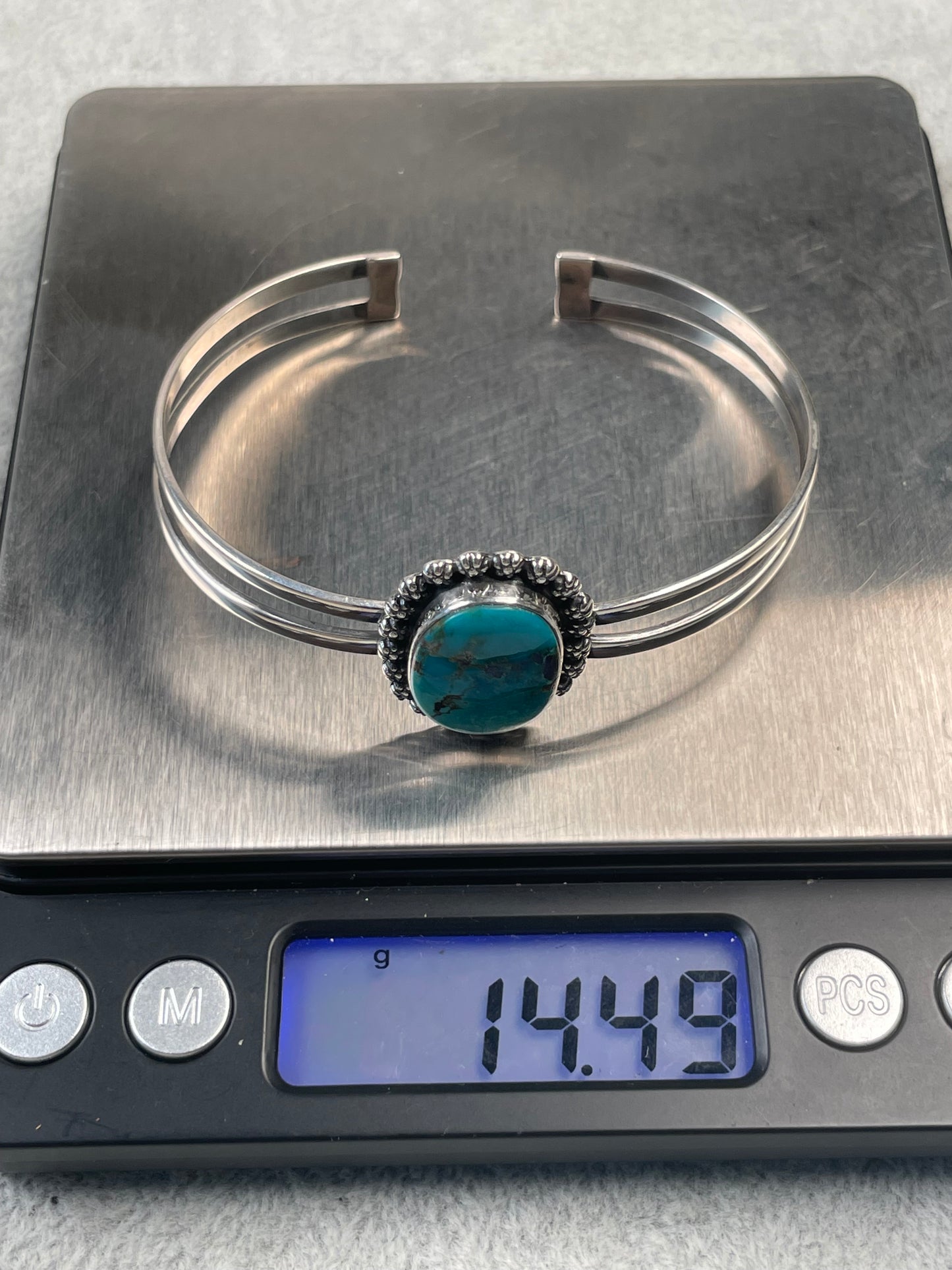 Kingman Turquoise Cuff Bracelet | Sterling Silver D141