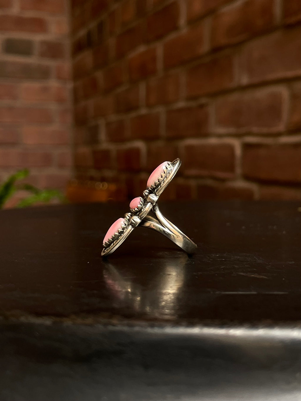Pink Conch Ring Size 8 | 925 Sterling Silver E753