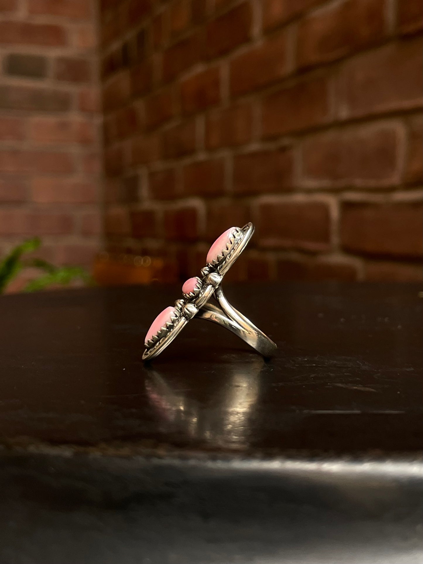 Pink Conch Ring Size 8 | 925 Sterling Silver E753