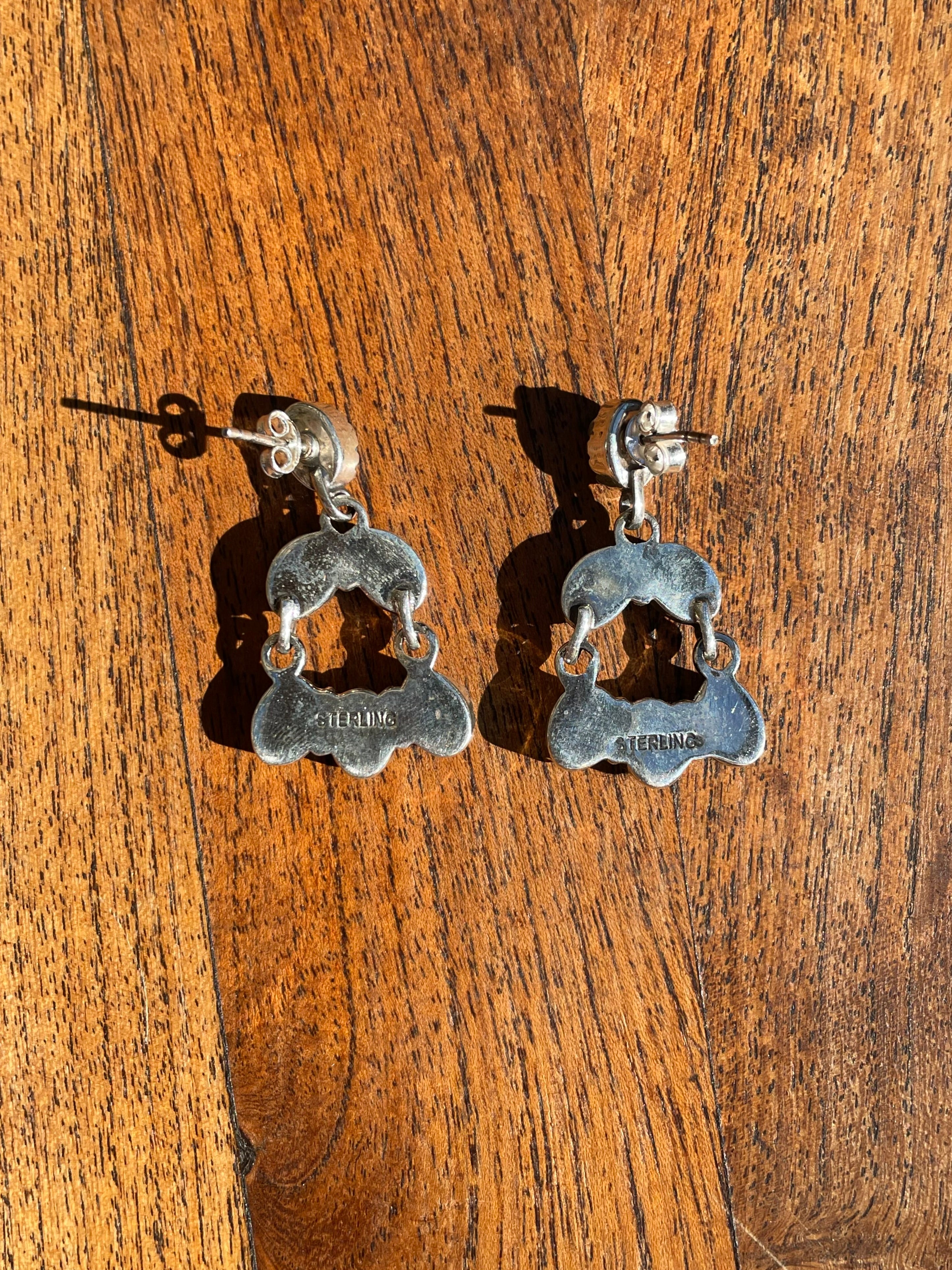 Kingman Turquoise Chandelier Stud Earrings | 925 Sterling Silver C823