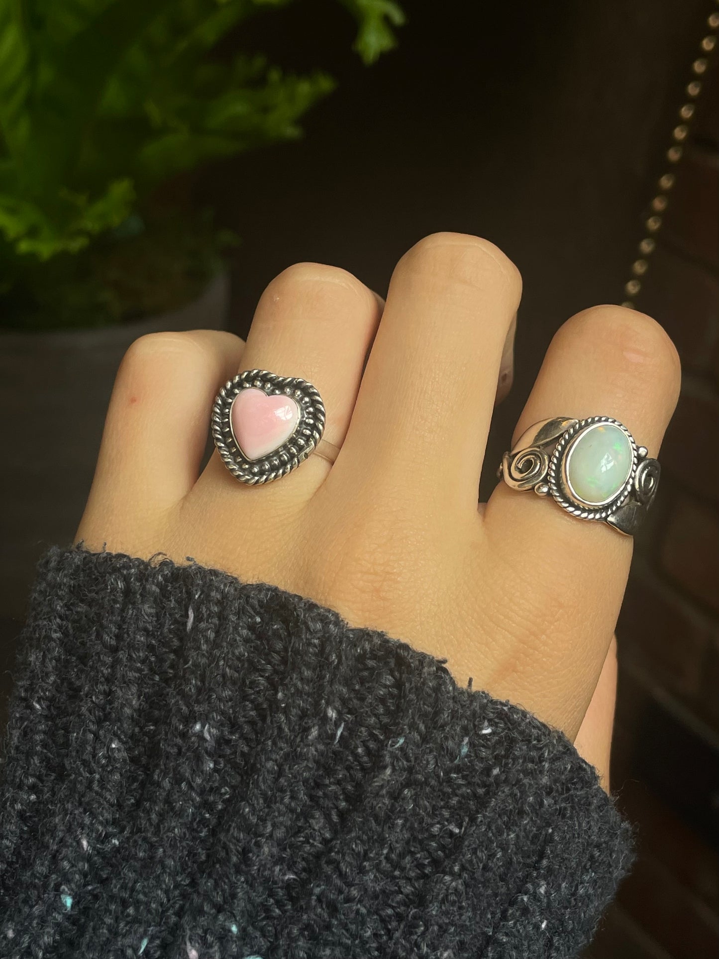 Pink Conch Heart Ring Size 8.75 | 925 Sterling Silver G126