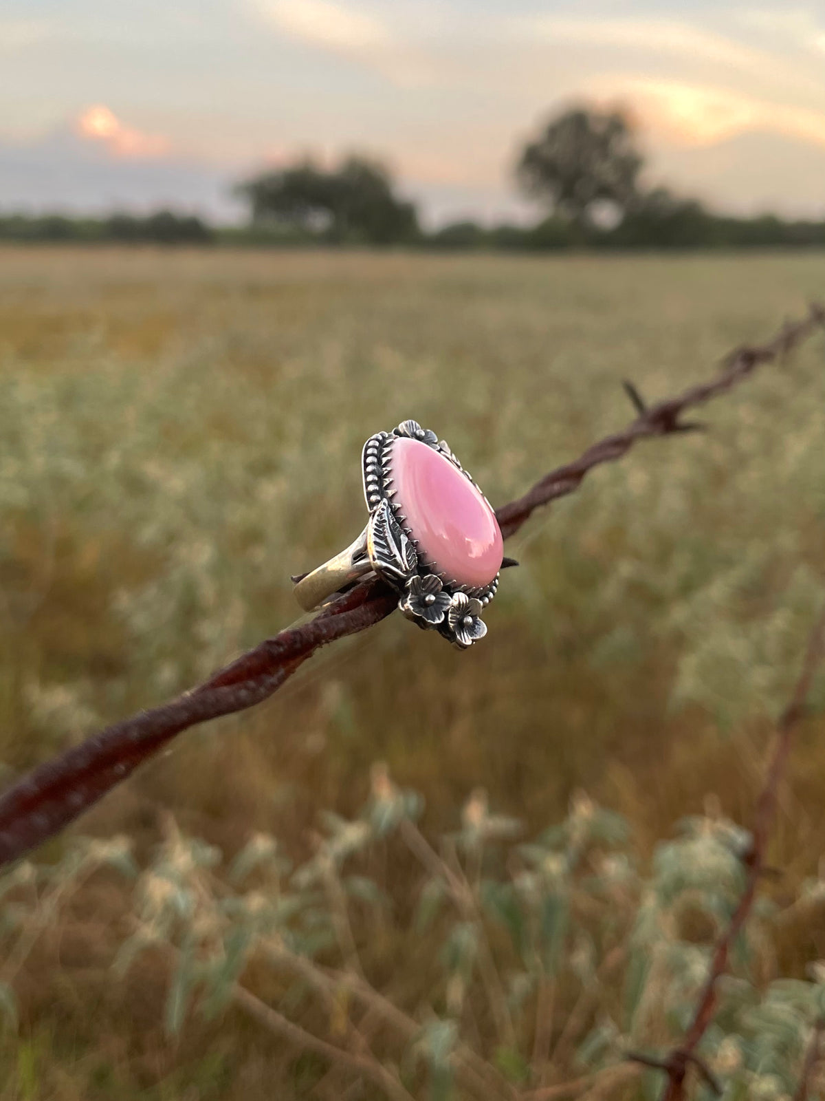 Pink Conch Floral Ring Size 6.25 | 925 Sterling Silver G767