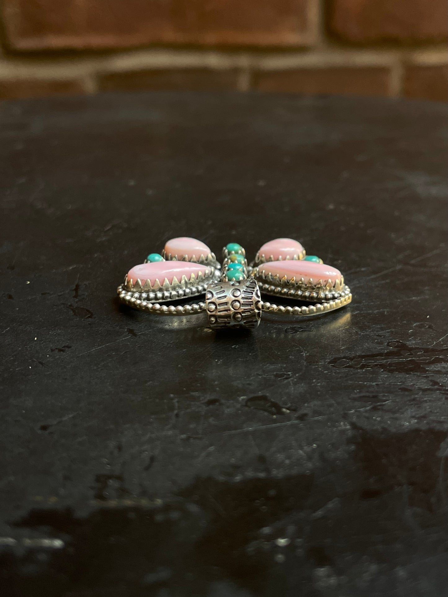 Pink Conch Butterfly Pendant | Sterling Silver G454