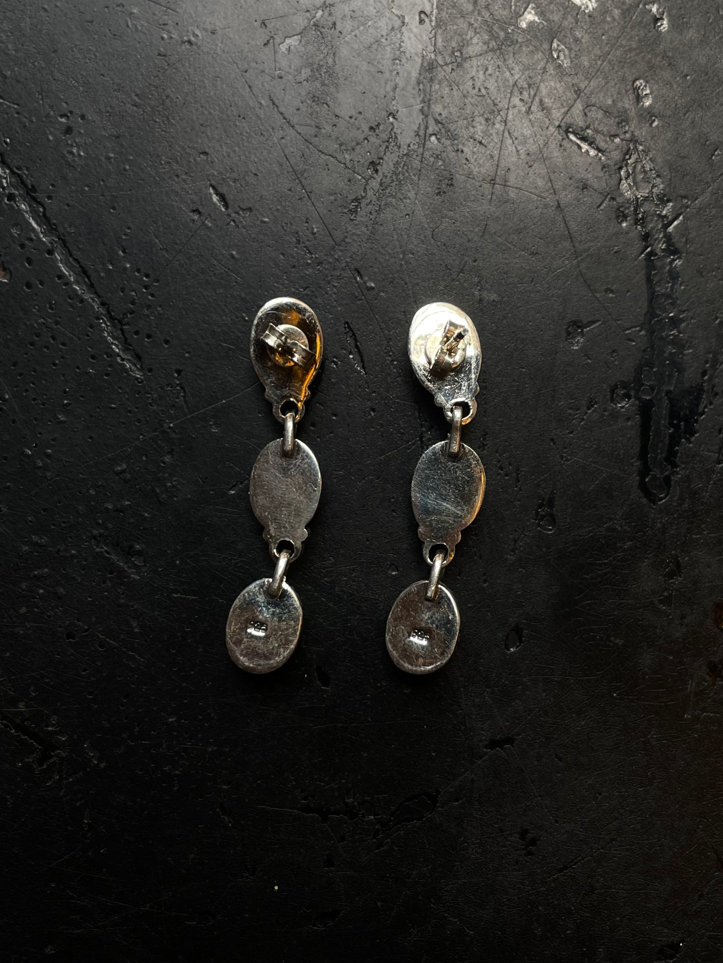 Kingman Turquoise Drop Stud Earrings | 925 Sterling Silver C982