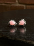 Pink Conch Teardrop Stud Earrings | 925 Sterling Silver E787