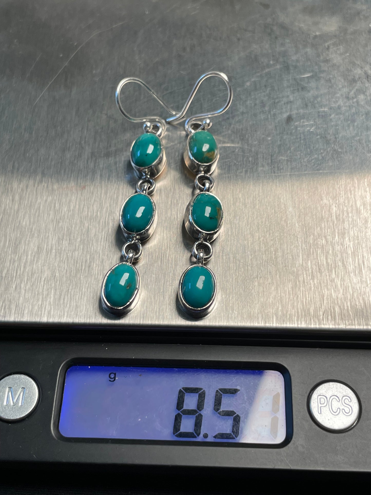 Kingman Turquoise Hook Earrings | 925 Sterling Silver D186
