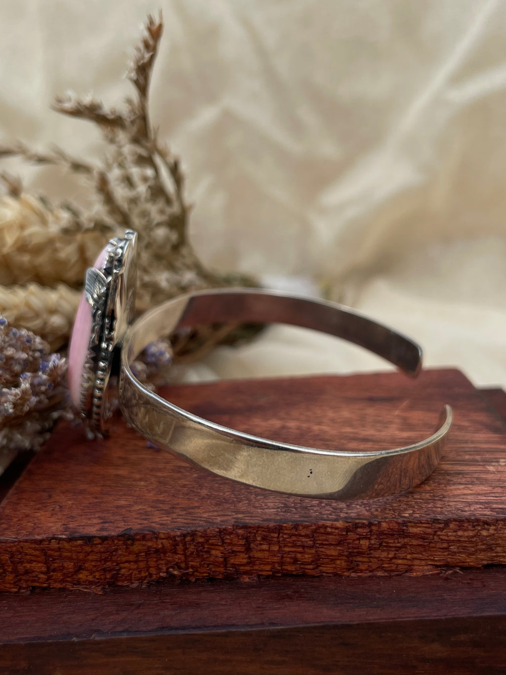 Pink Conch Butterfly Cuff Bracelet | 925 Sterling Silver D280
