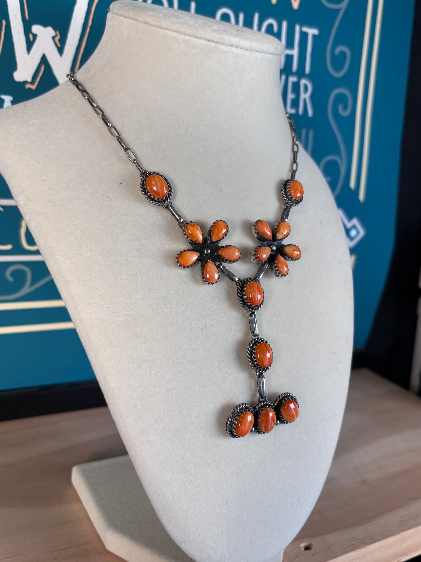 Spiny Oyster Cluster Necklace | 925 Sterling Silver Southwestern Style