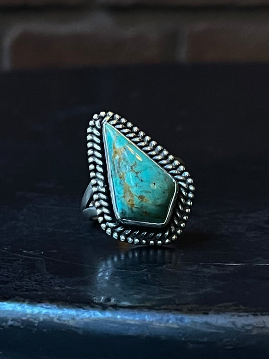 Kingman Turquoise Ring | Sterling Silver | Size 7 | A761