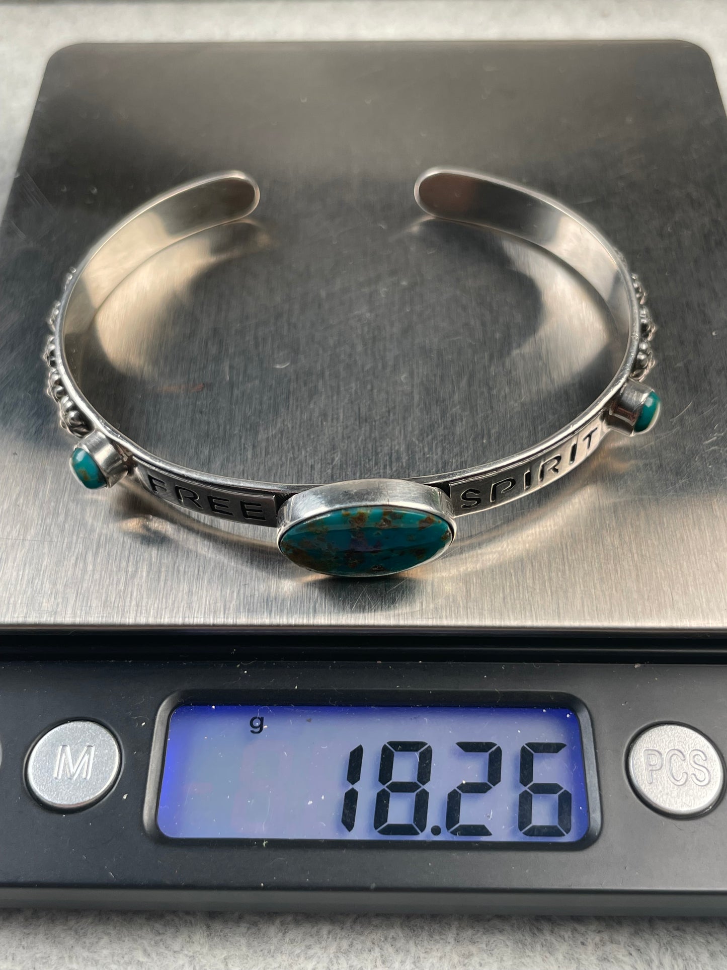 Kingman Turquoise Cuff Bracelet | 925 Sterling Silver D155