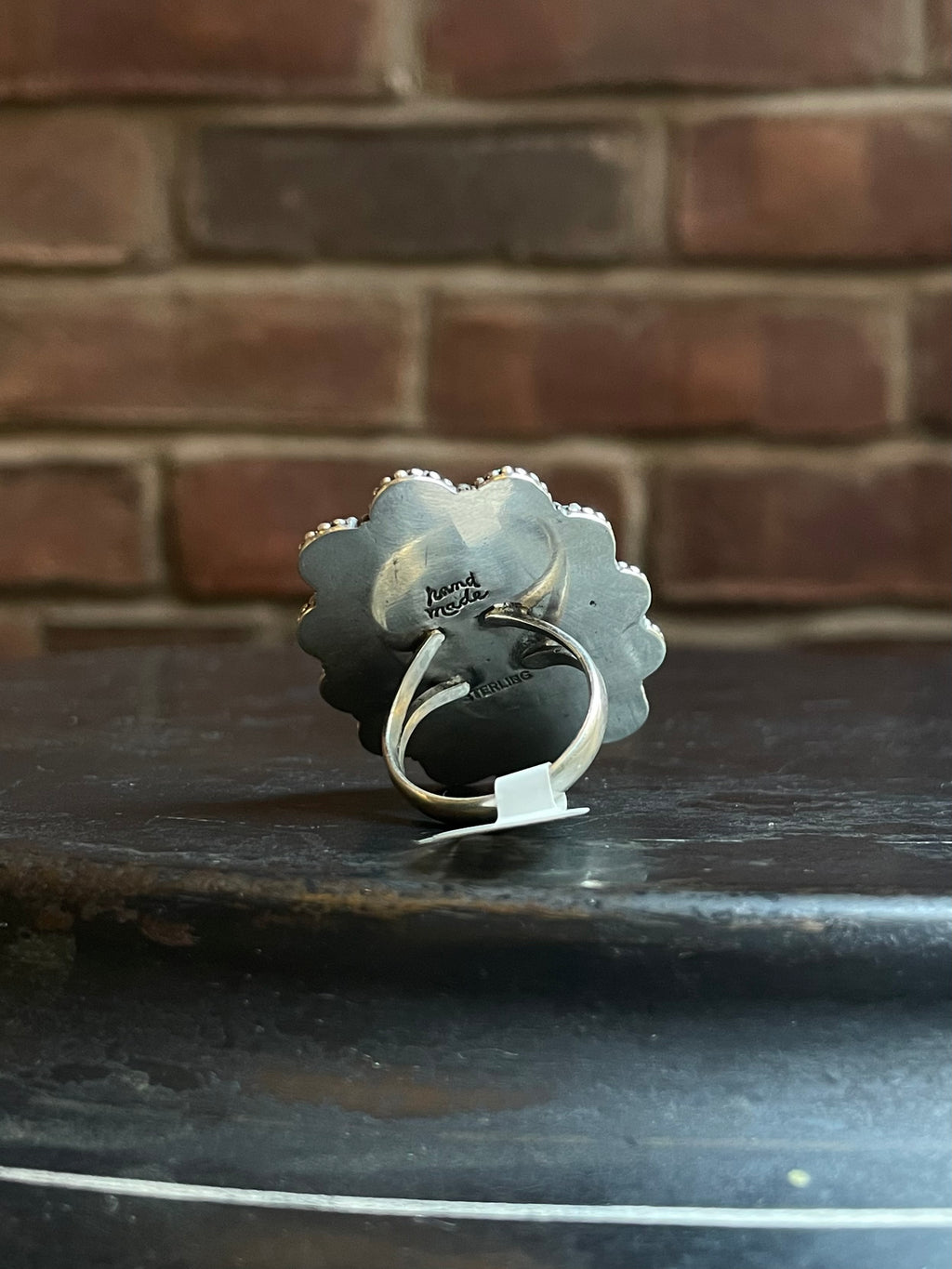 Kingman Turquoise Flower Cluster Ring | Sterling Silver | Size 9 | A132