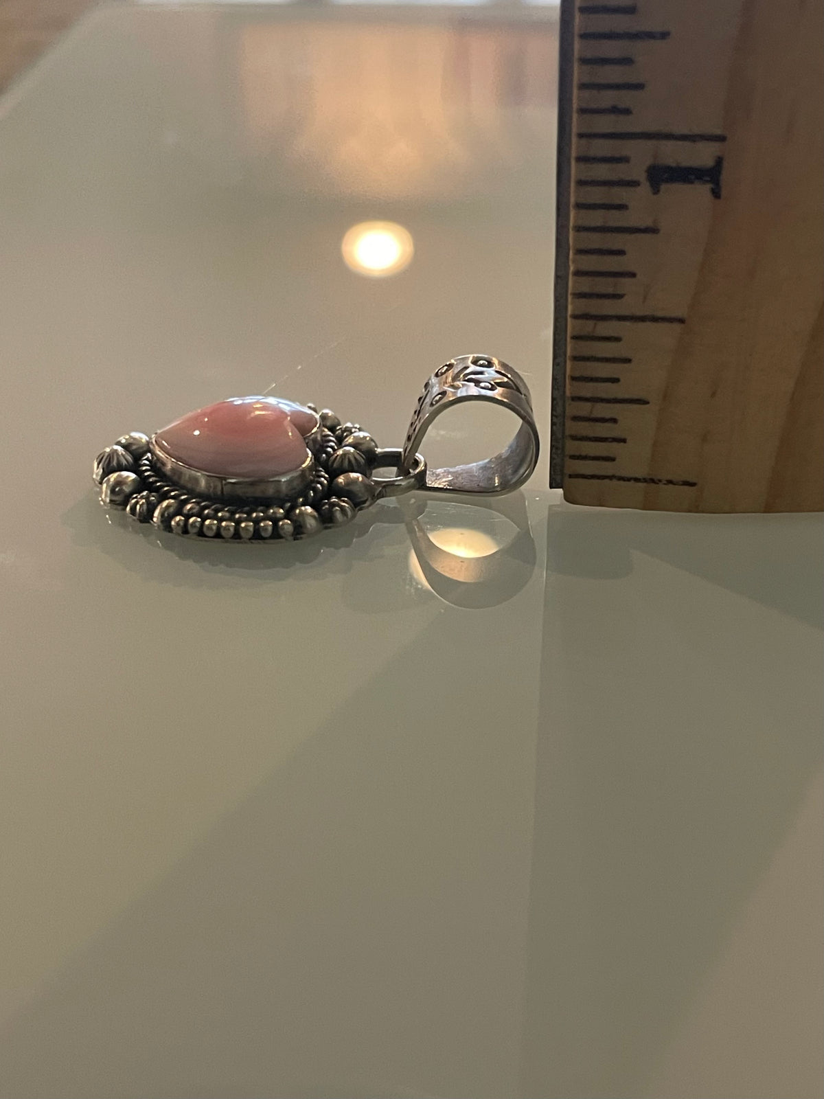 Pink Conch Heart Pendant | 925 Sterling Silver G698