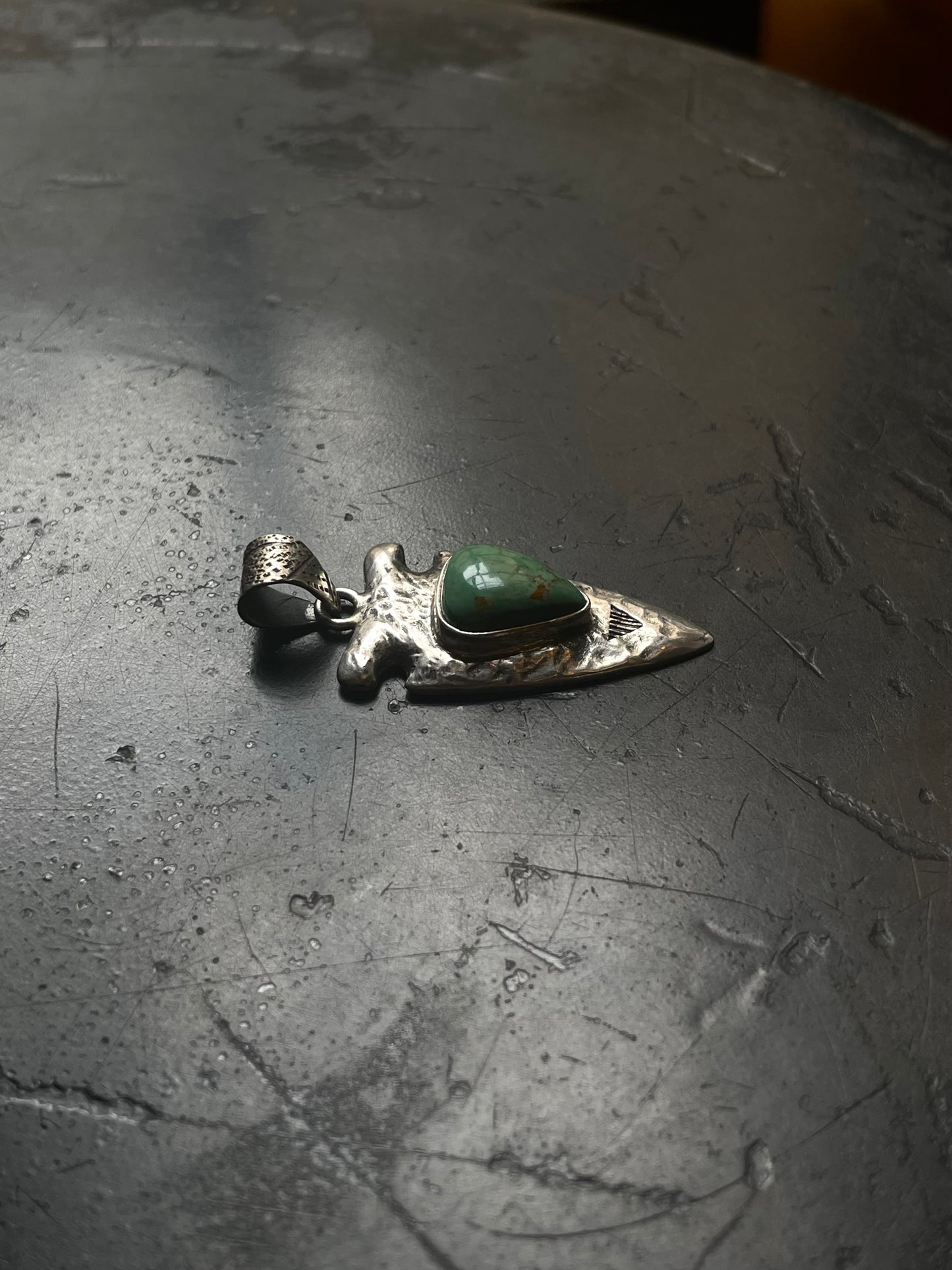 Turquoise Arrowhead Pendant | 925 Sterling Silver E697