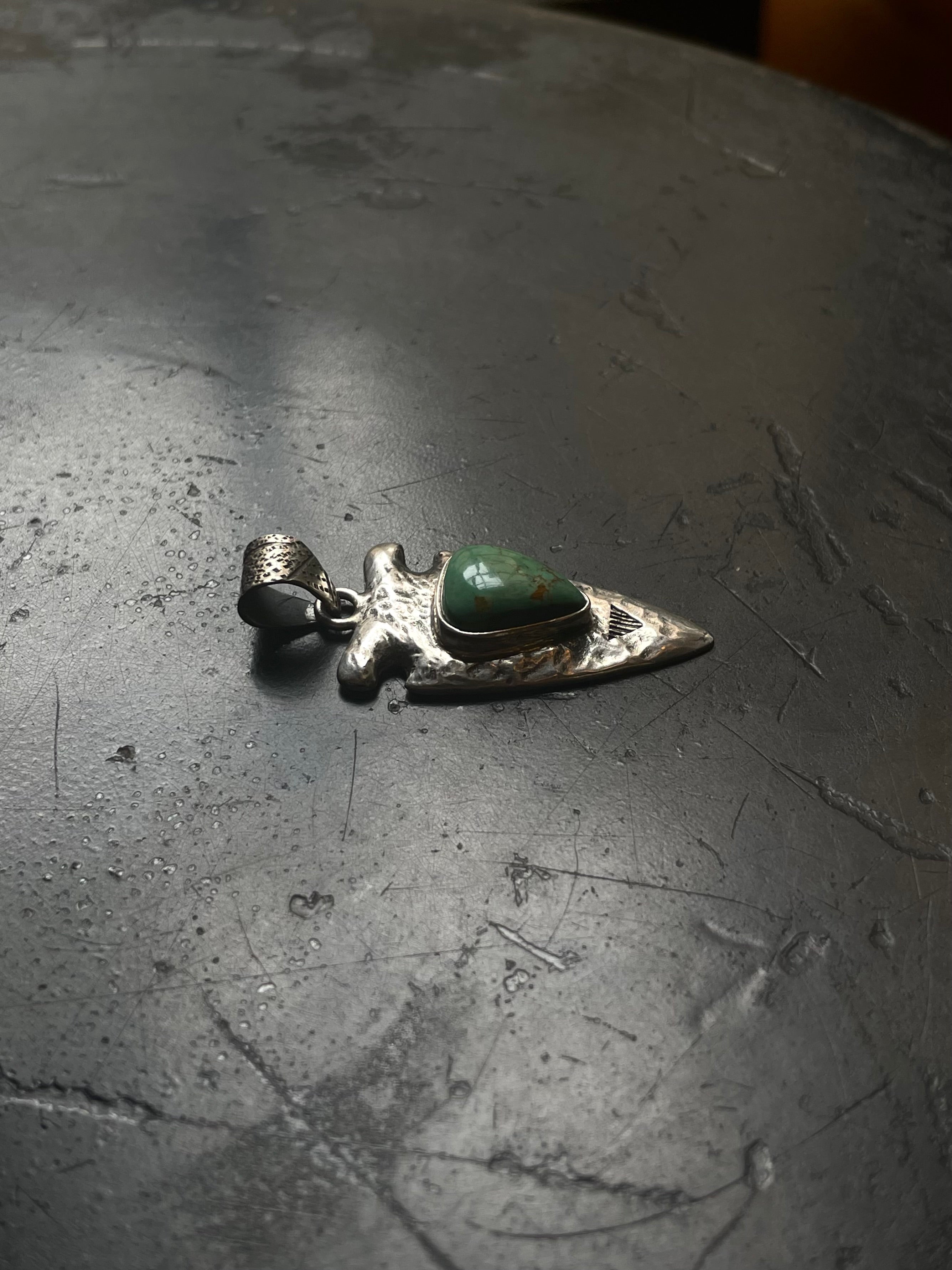 Turquoise Arrowhead Pendant | 925 Sterling Silver E697