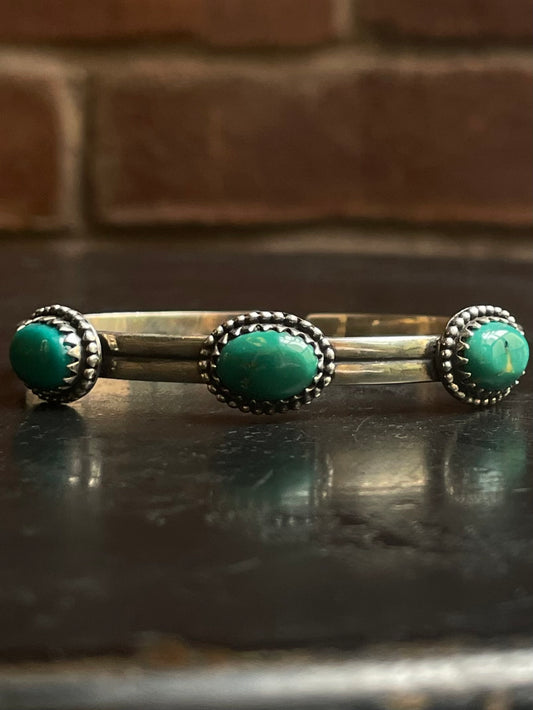 Turquoise Cuff Bracelet | 925 Sterling Silver Southwestern G324