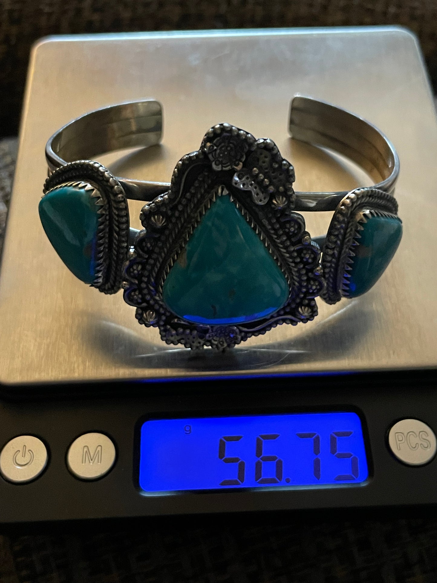 Kingman Turquoise Cuff Bracelet | Sterling Silver B880