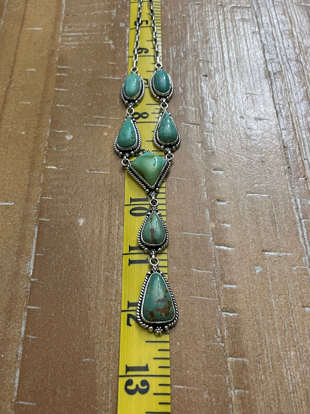 Kingman Turquoise Lariat Necklace | Sterling Silver 925 B888