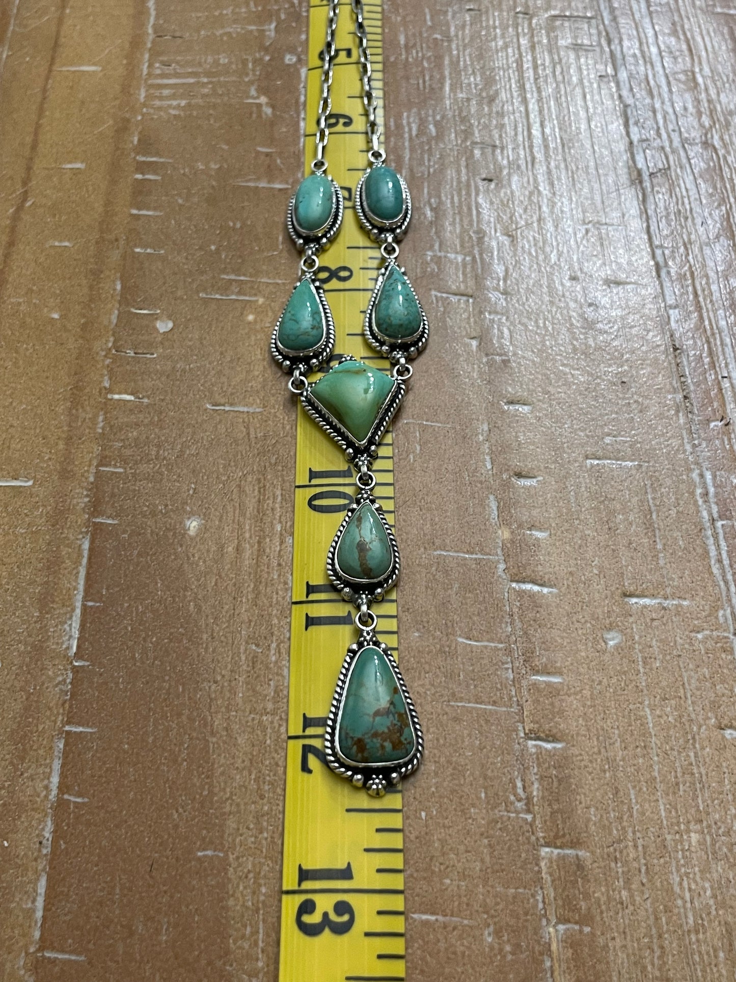 Kingman Turquoise Lariat Necklace | Sterling Silver 925 B888