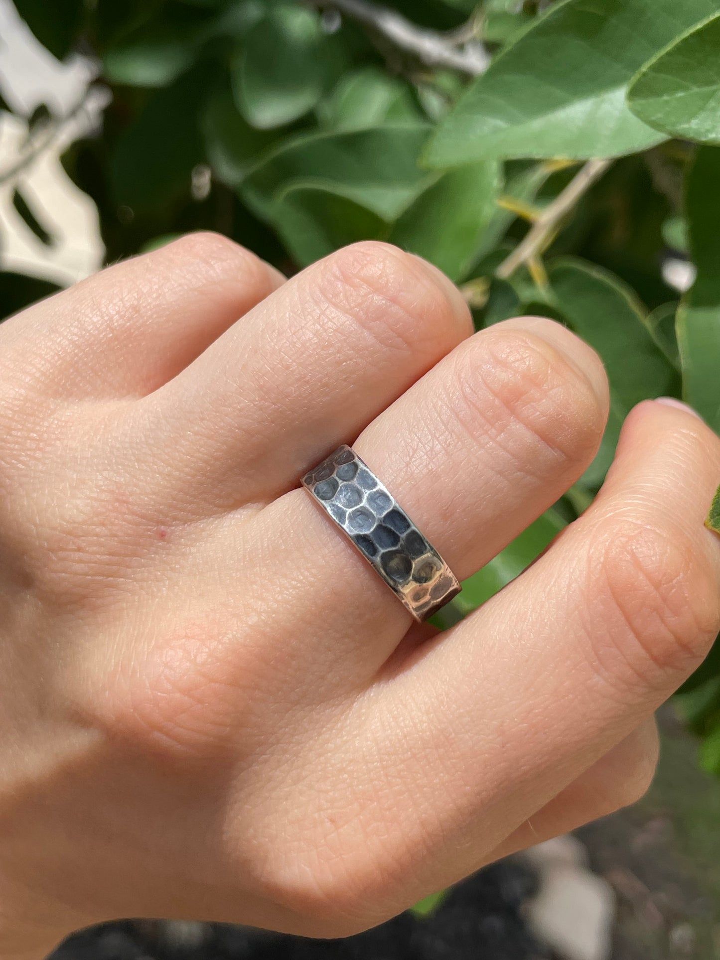 Hammered Sterling Silver Band Ring Size 7 | 925 Sterling Silver D173