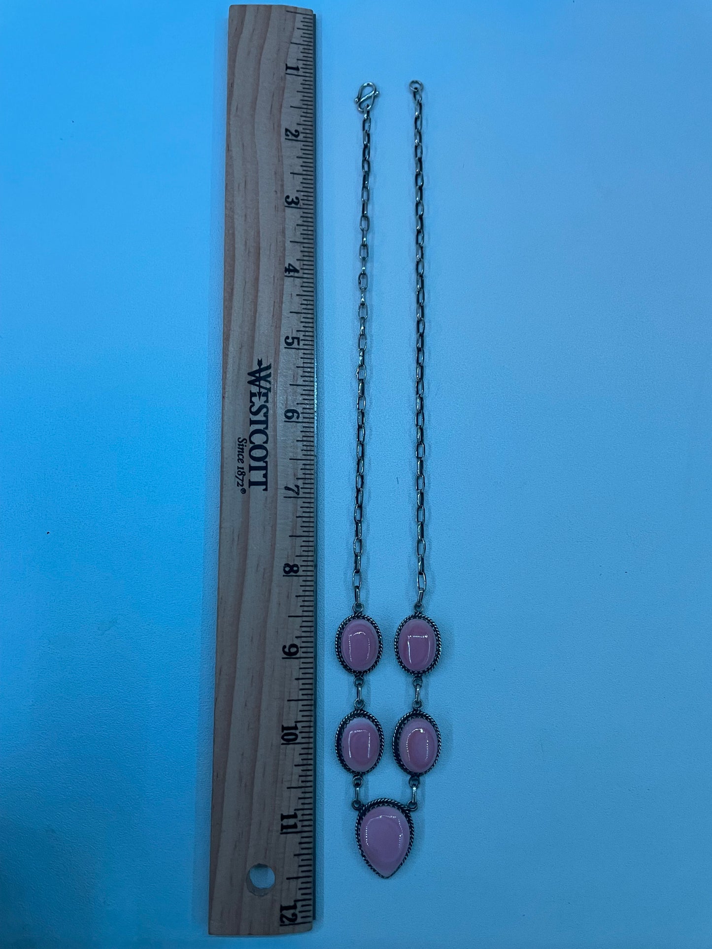 Pink Conch Lariat Necklace | 925 Sterling Silver E344