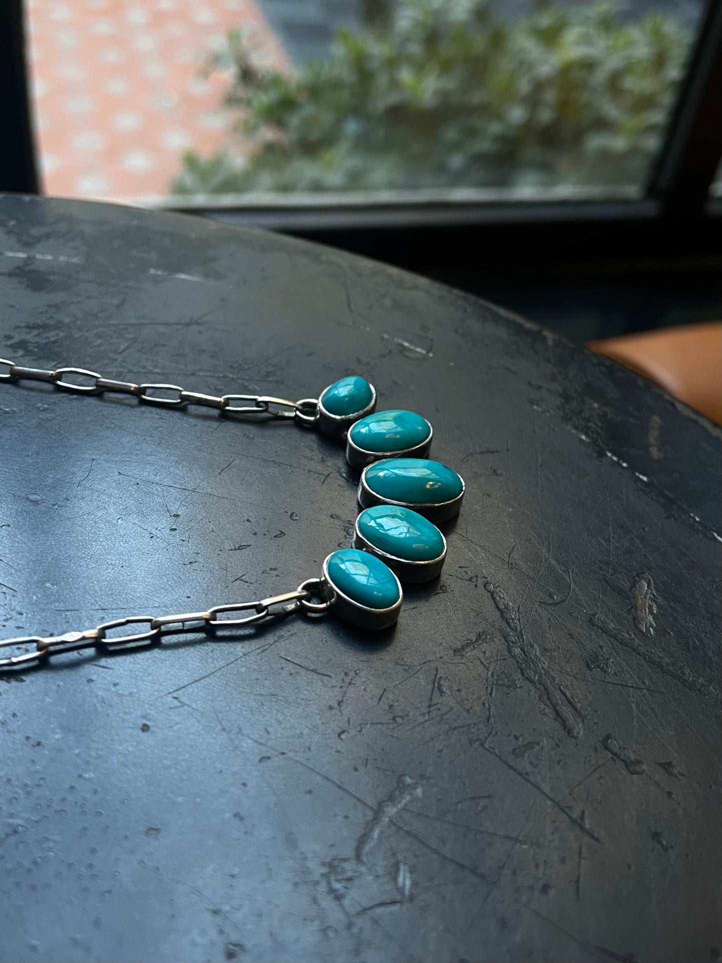 Kingman Turquoise Bar Necklace | 925 Sterling Silver E618
