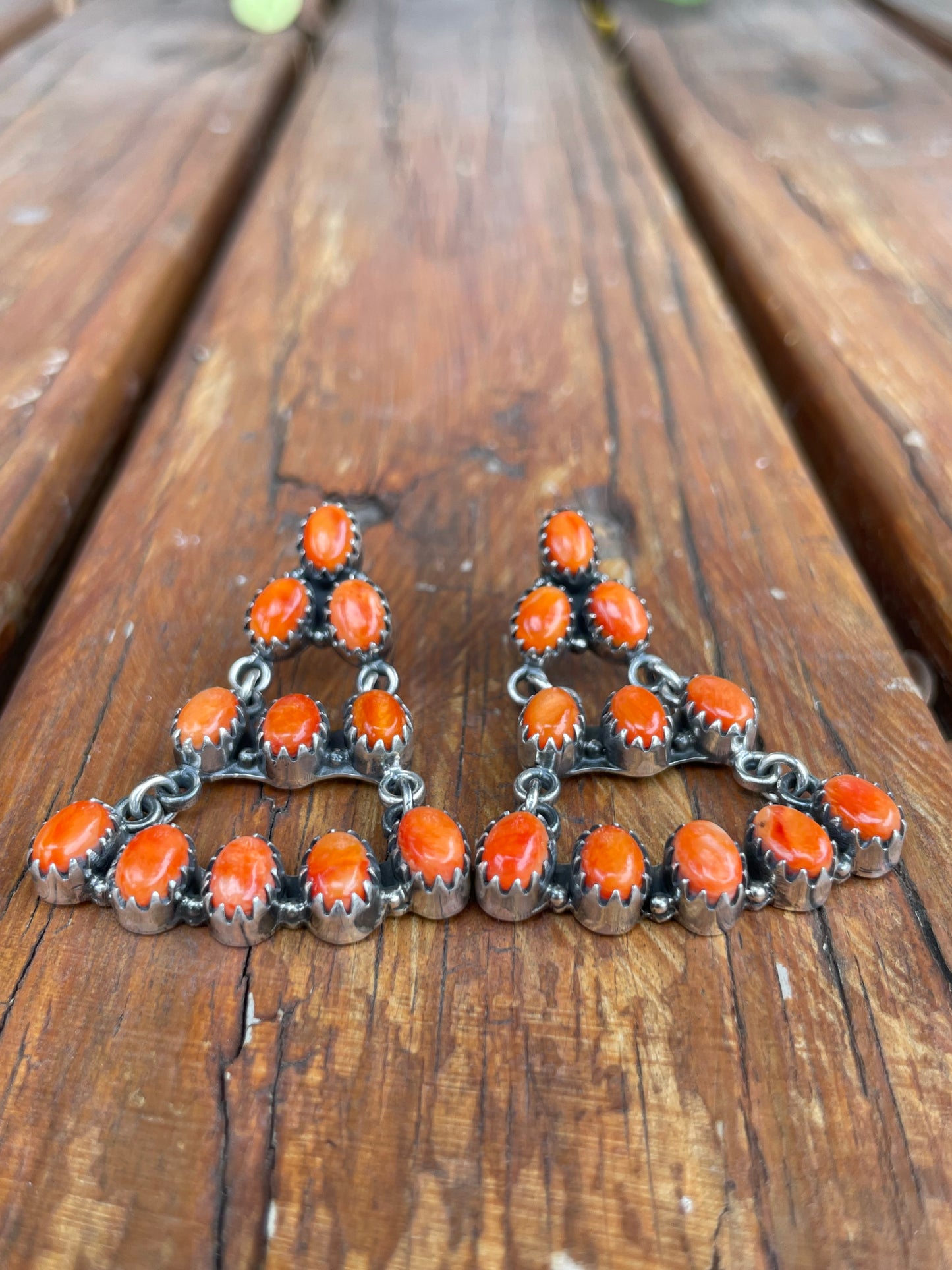 Spiny Oyster Chandelier Stud Earrings | 925 Sterling Silver B961