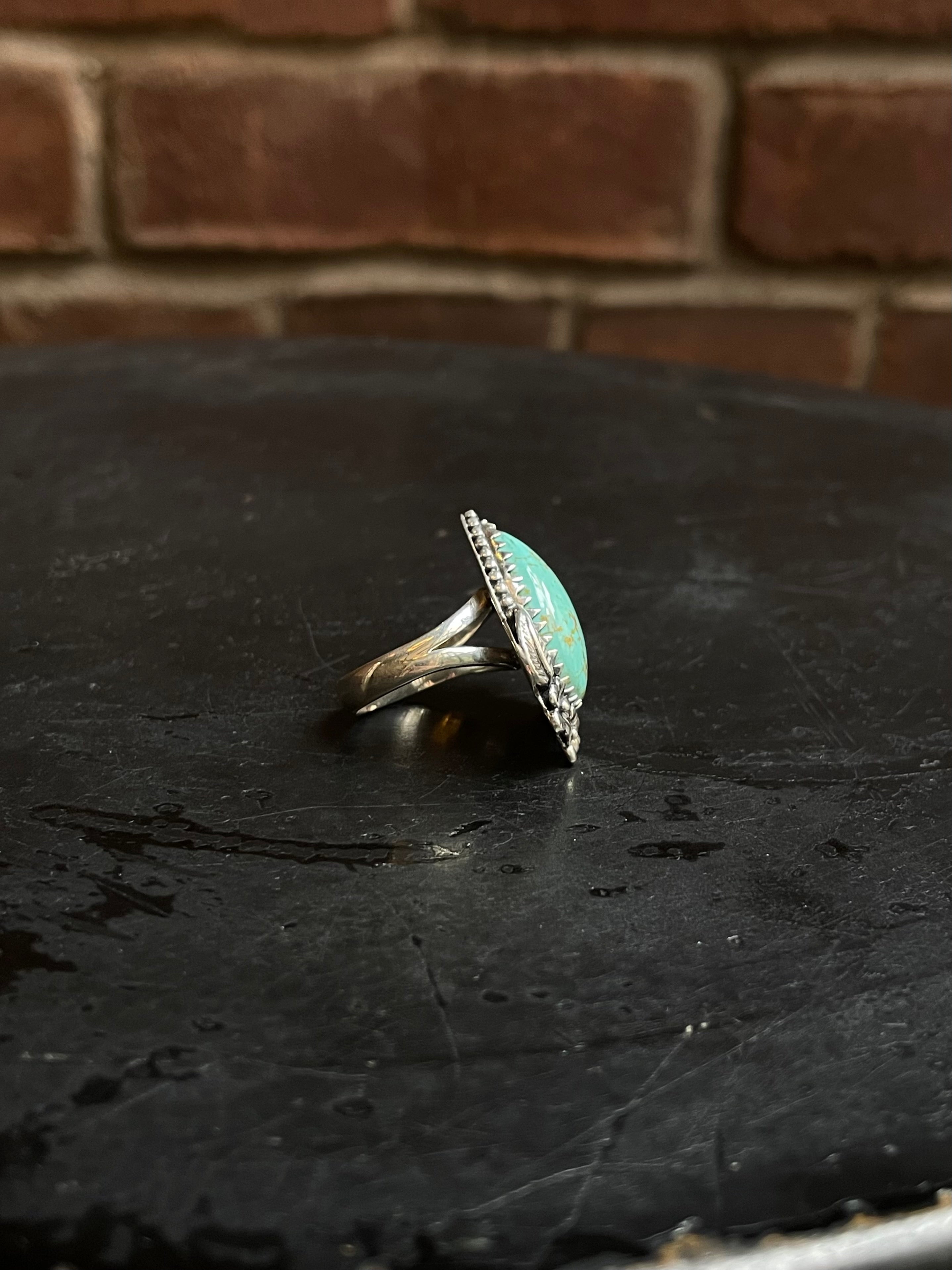 Kingman Turquoise Butterfly Ring Size 7.25 | 925 Sterling Silver Southwest E165