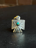 Turquoise Thunderbird Ring | 925 Sterling Silver Size 7 E471