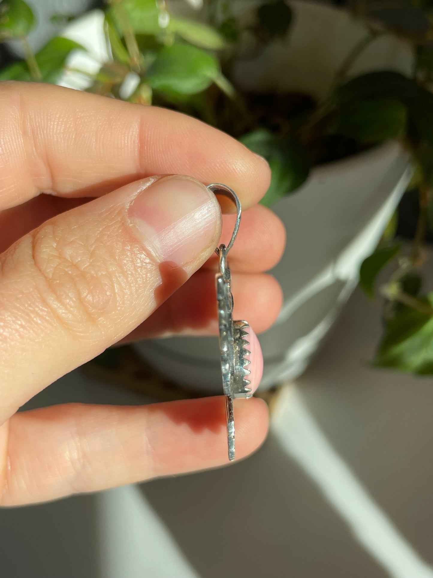 Pink Conch Thunderbird Pendant | Sterling Silver 925 B795