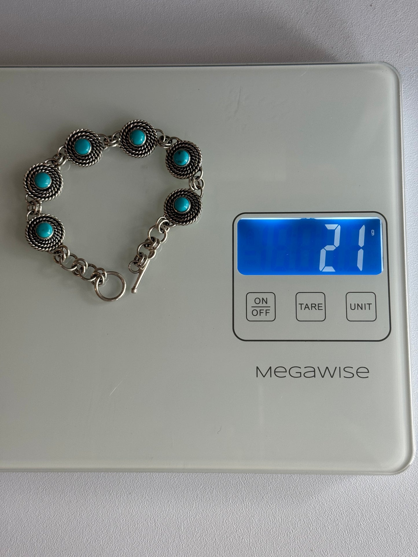 Kingman Turquoise Circle Bracelet | Sterling Silver | A868