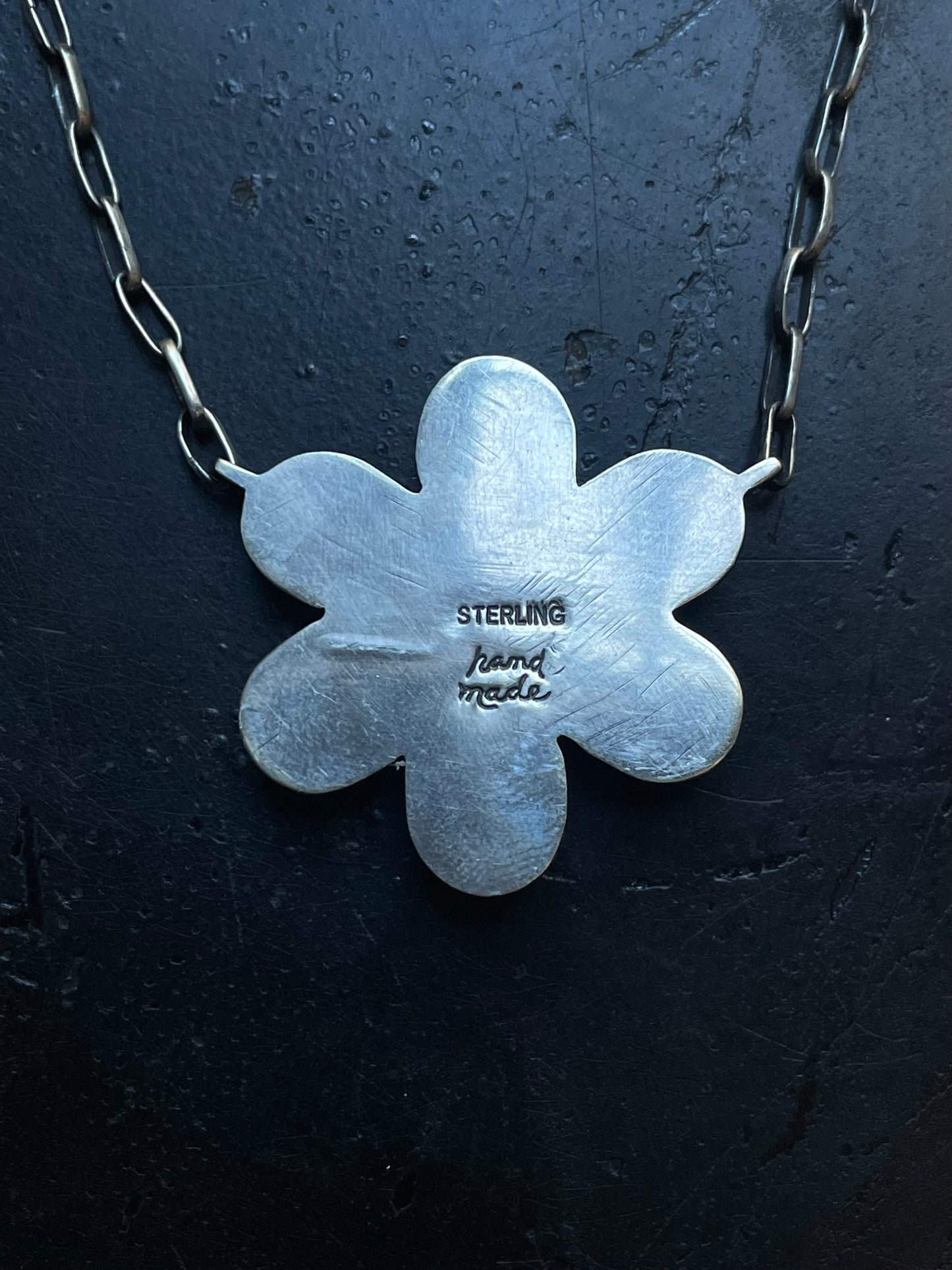 Kingman Turquoise Flower Necklace | 925 Sterling Silver G392