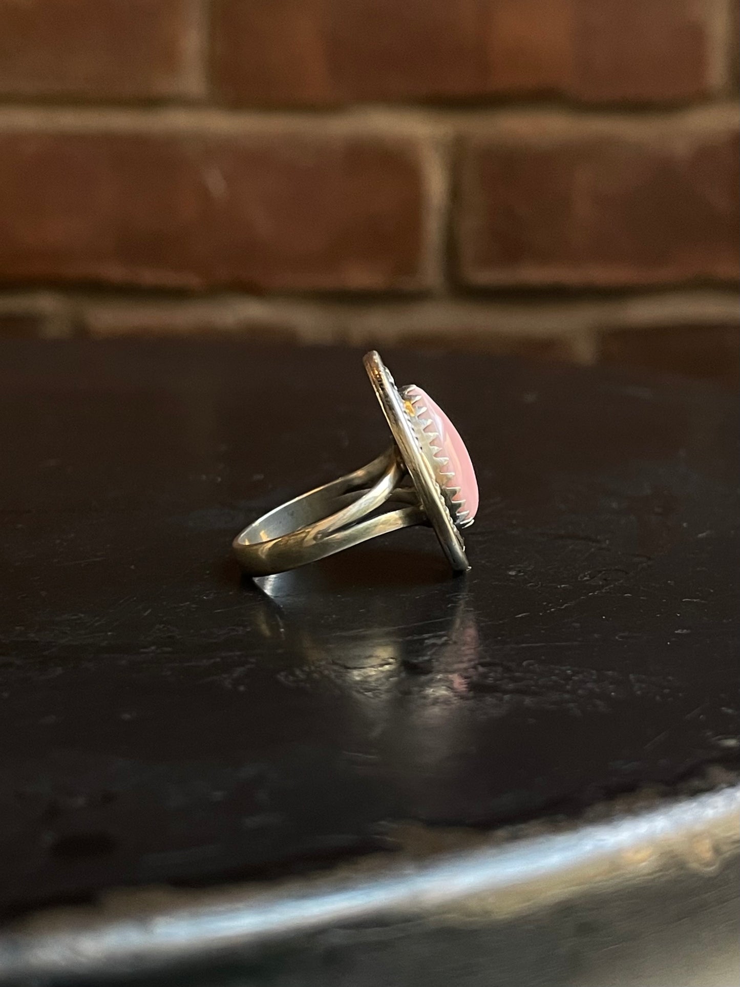 Pink Conch Tear Drop Ring Size 8.25 | 925 Sterling Silver G113