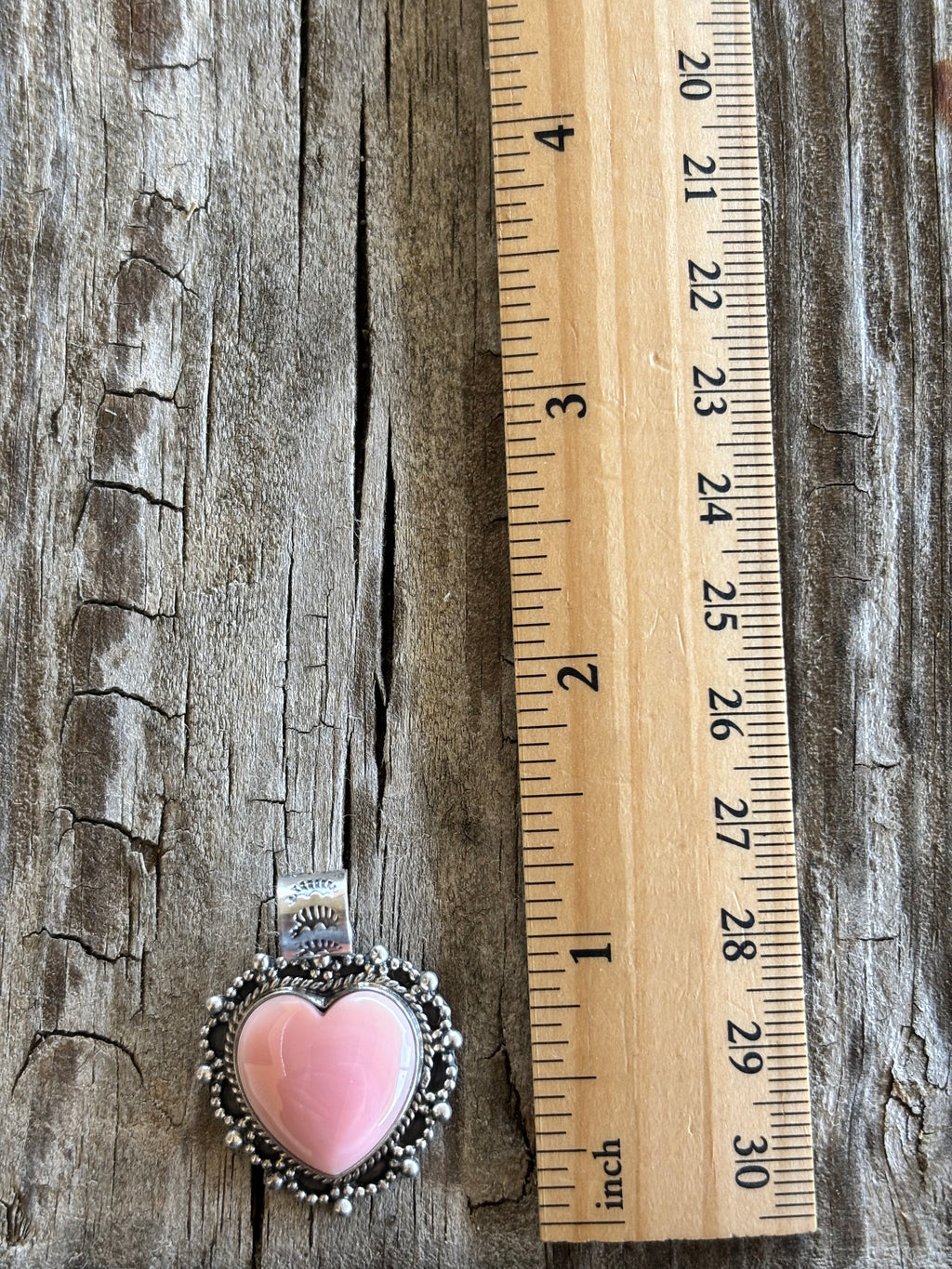 Pink Conch Heart Pendant | 925 Sterling Silver Z28