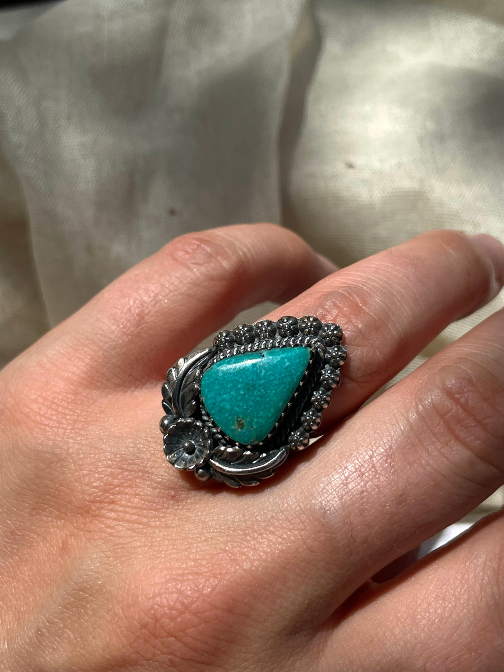 Turquoise Teardrop Ring Size 6 | 925 Sterling Silver C932