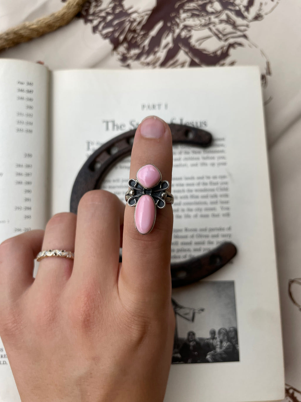 Pink Conch Ring Size 7 | 925 Sterling Silver G786