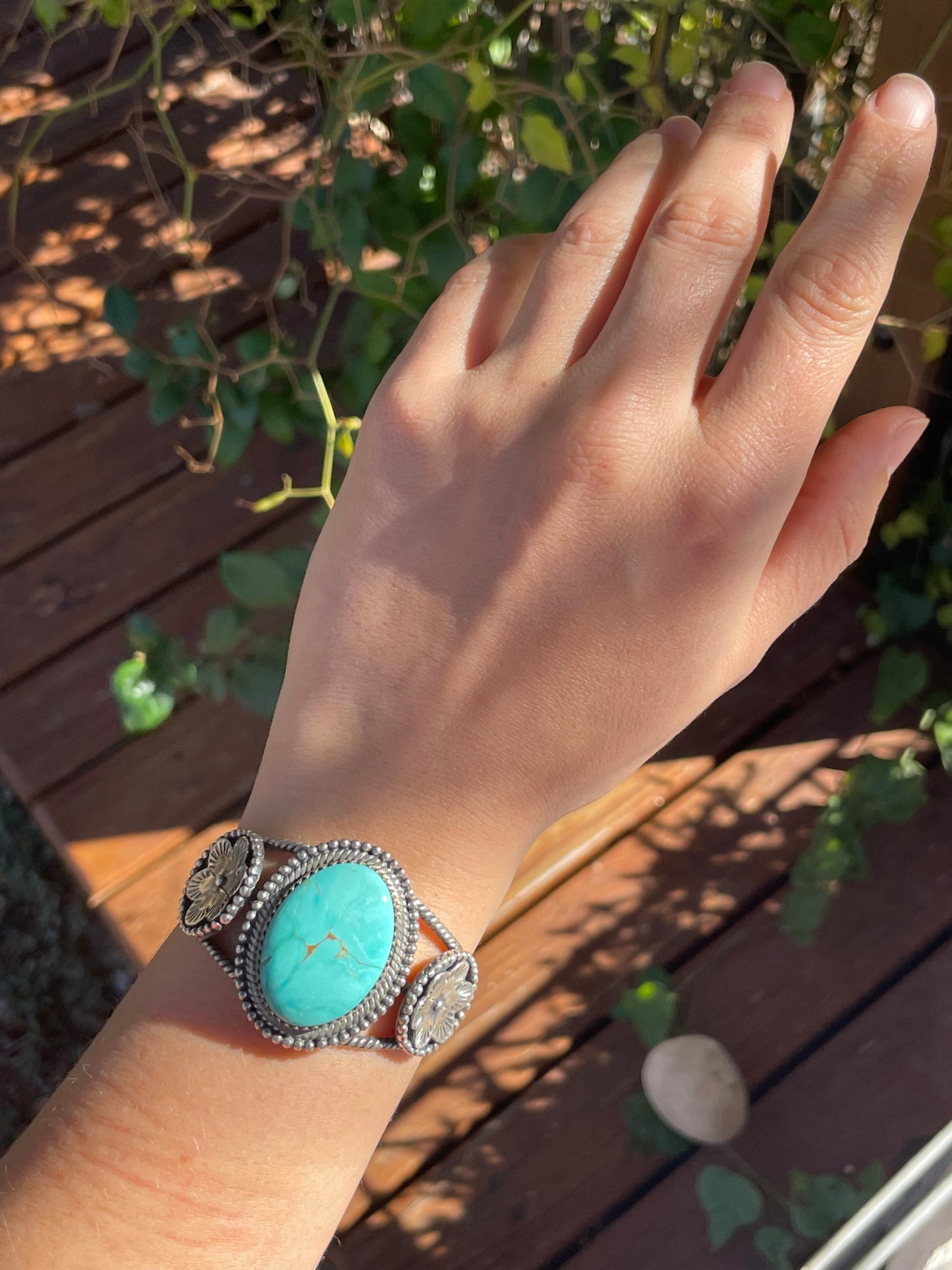 Kingman Turquoise Cuff Bracelet | Sterling Silver B882