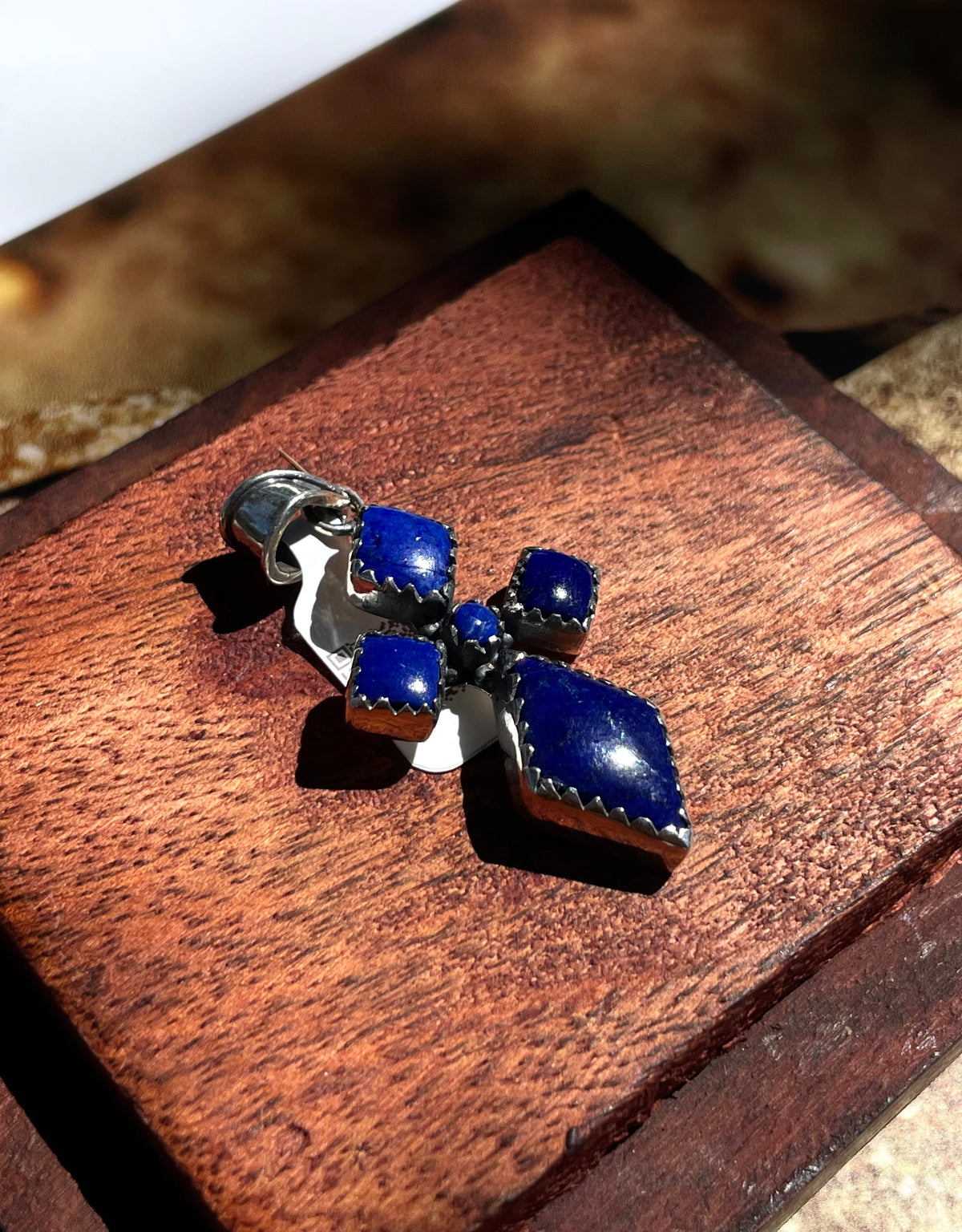 Lapis Cross Pendant | 925 Sterling Silver | D335