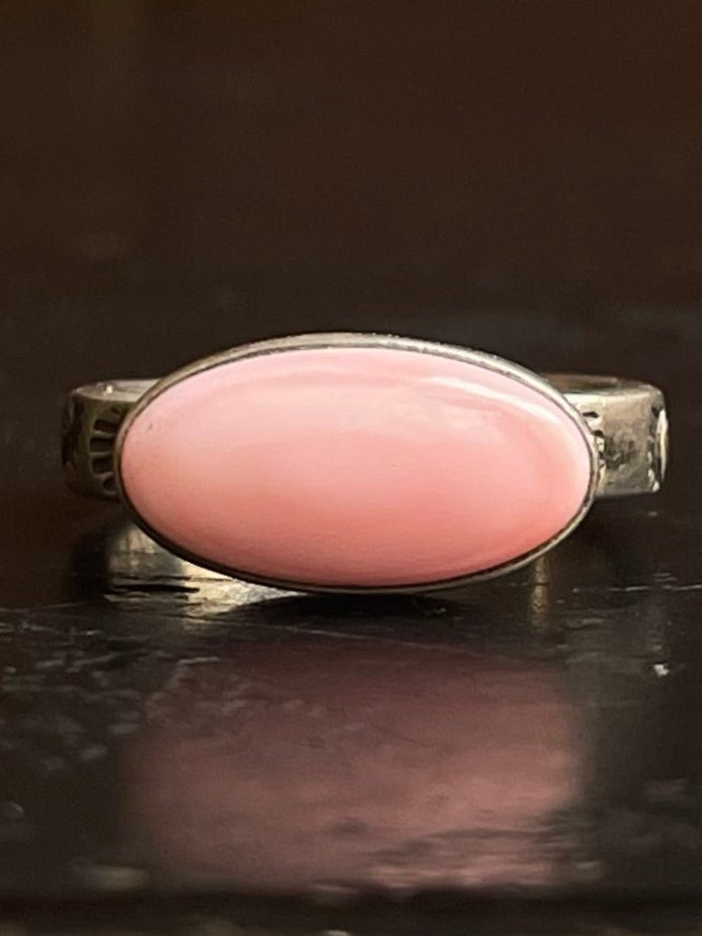 Pink Conch Ring Size 6 | 925 Sterling Silver G133
