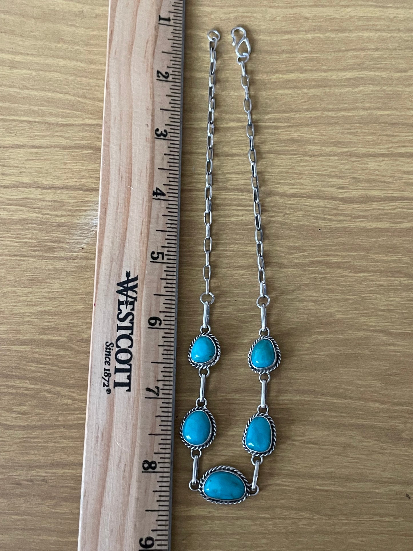 Kingman Turquoise Station Necklace | 925 Sterling Silver E620