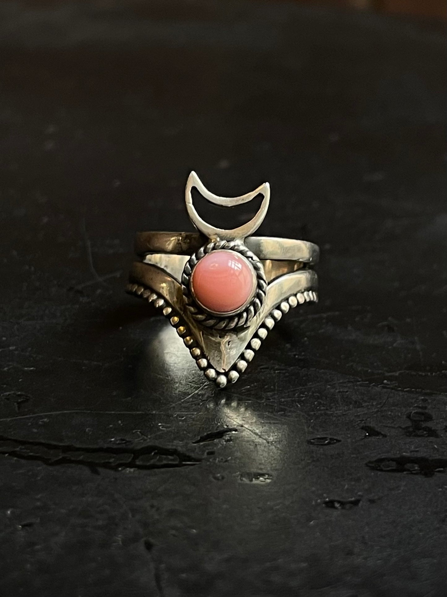 Pink Conch Ring Size 7 | 925 Sterling Silver Southwest E174