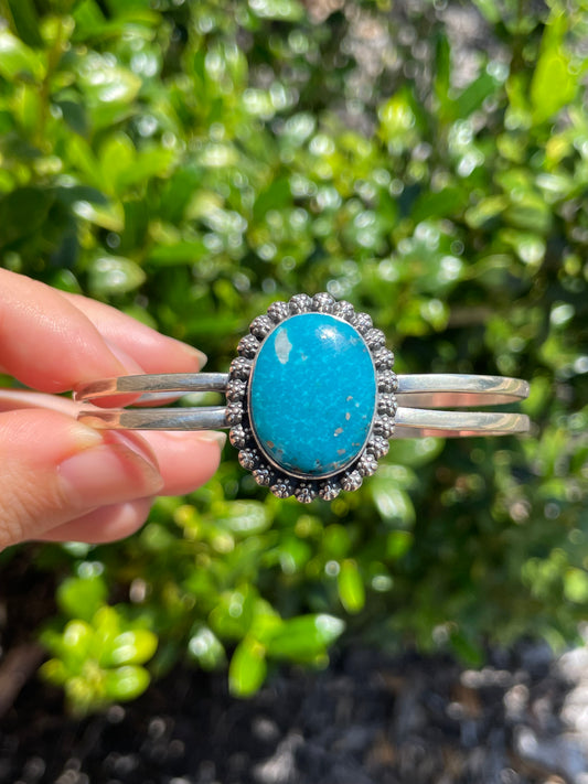 Kingman Turquoise Cuff Bracelet | 925 Sterling Silver D153