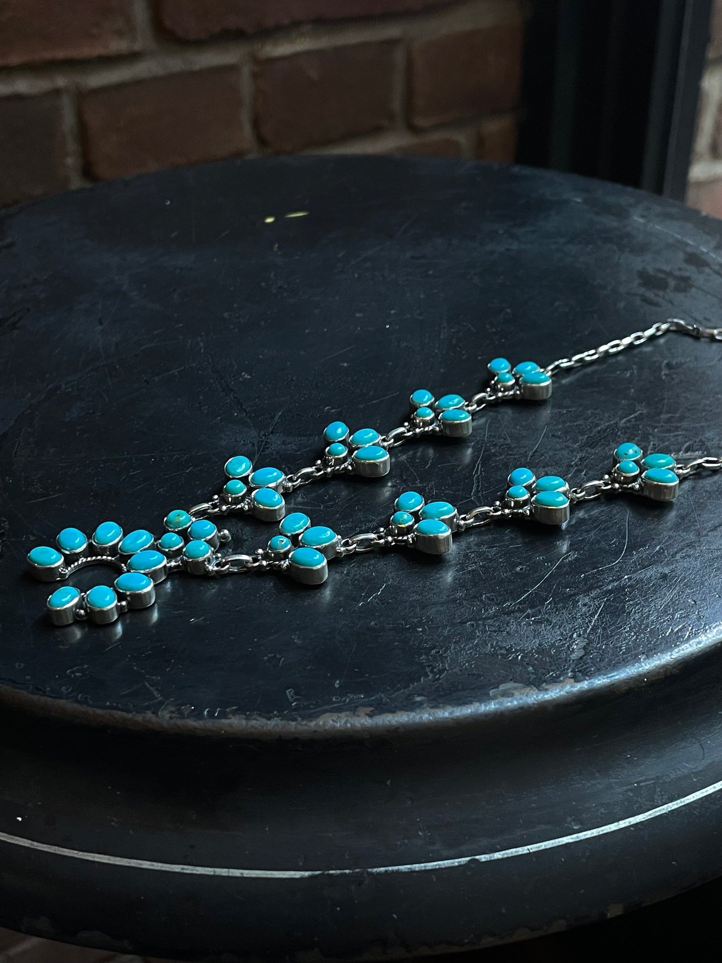 Kingman Turquoise Naja Necklace | 925 Sterling Silver E348