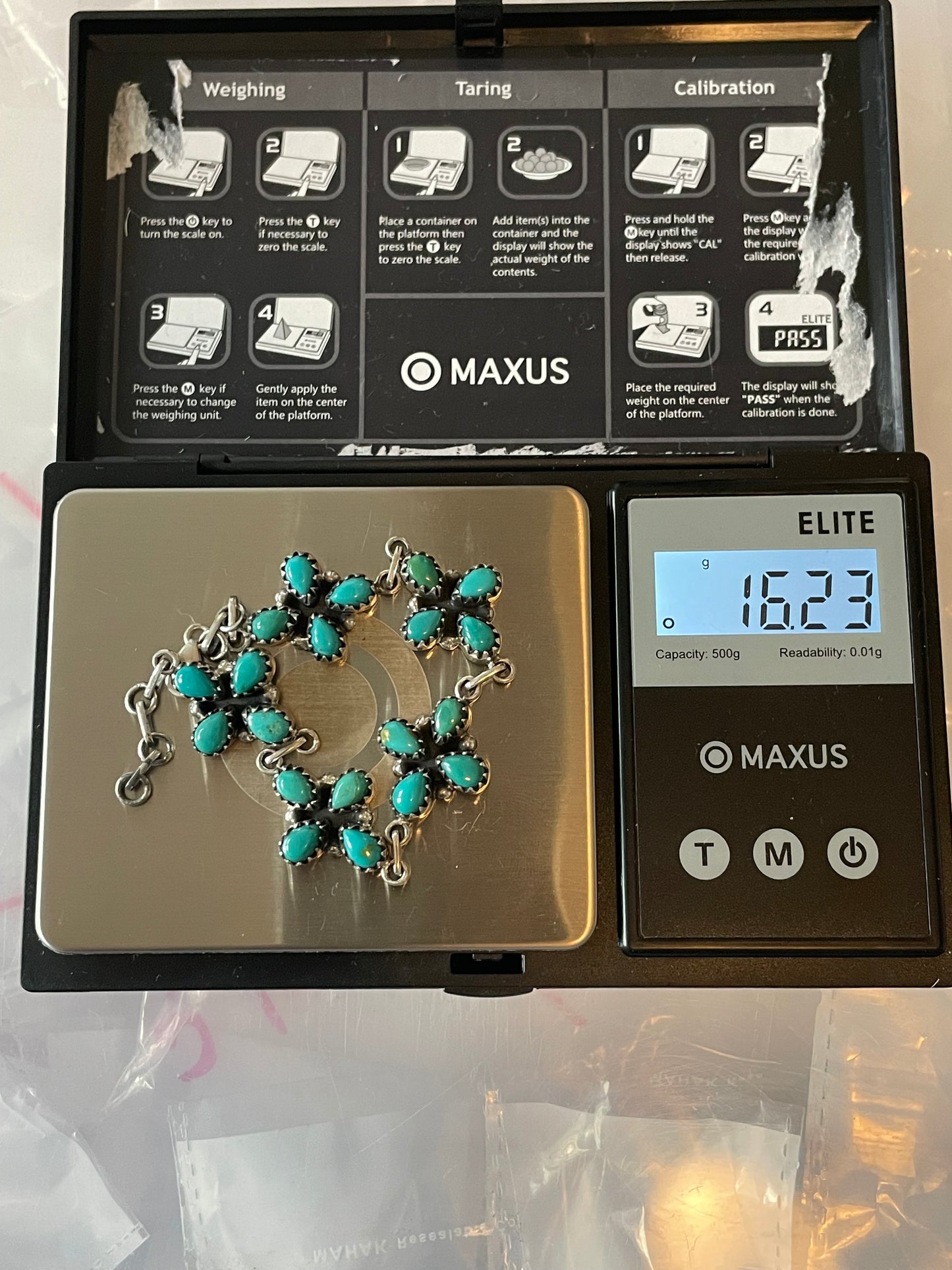 Turquoise Cluster Bracelet | 925 Sterling Silver E549