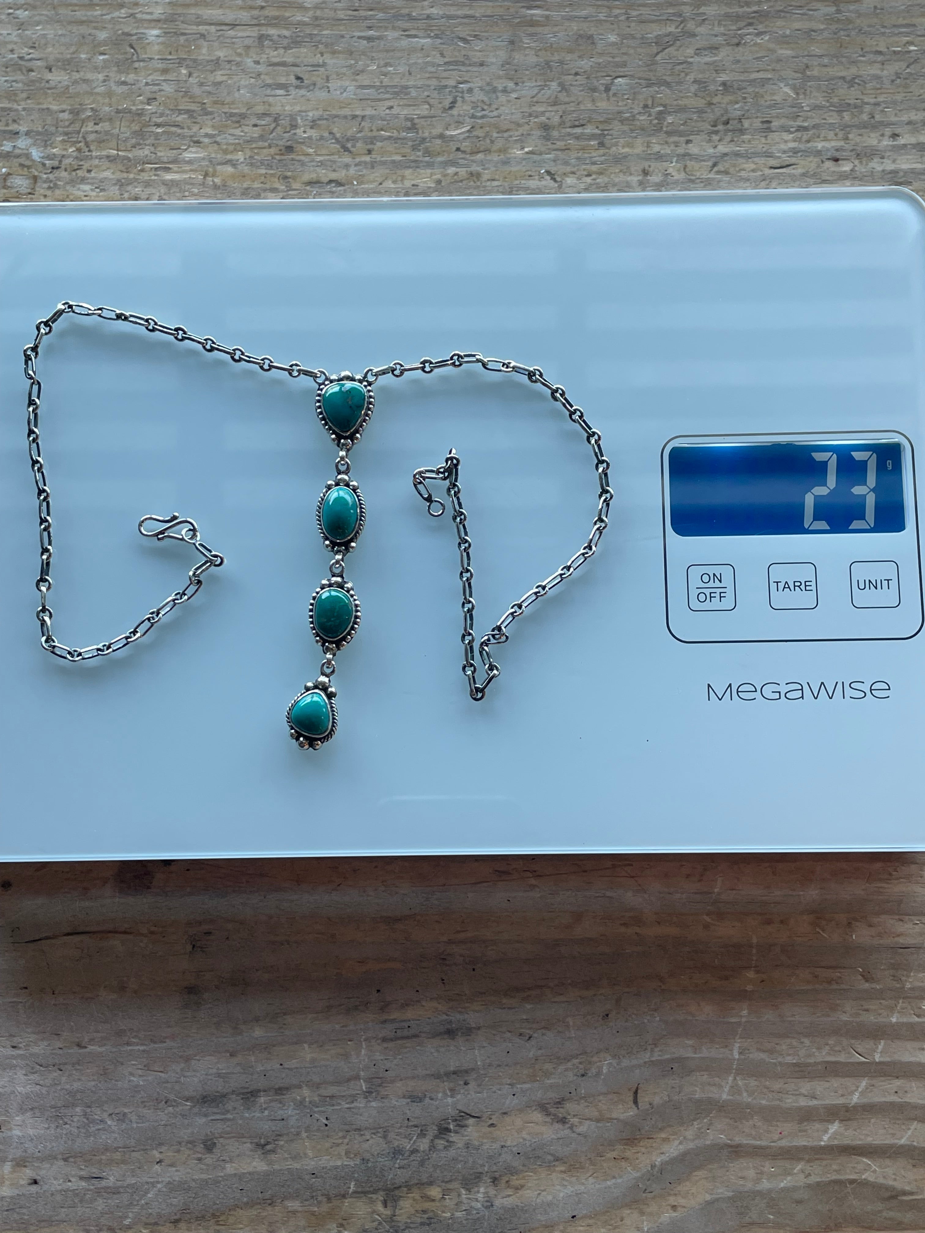 Turquoise Station Necklace | Sterling Silver 925 C647
