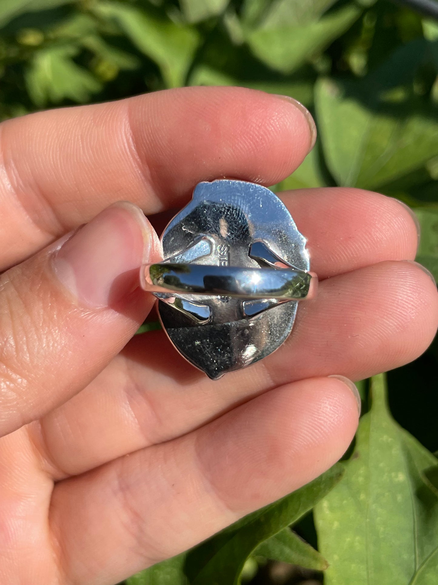 Turquoise Leaf Ring | 925 Sterling Silver Size 8.75 B350