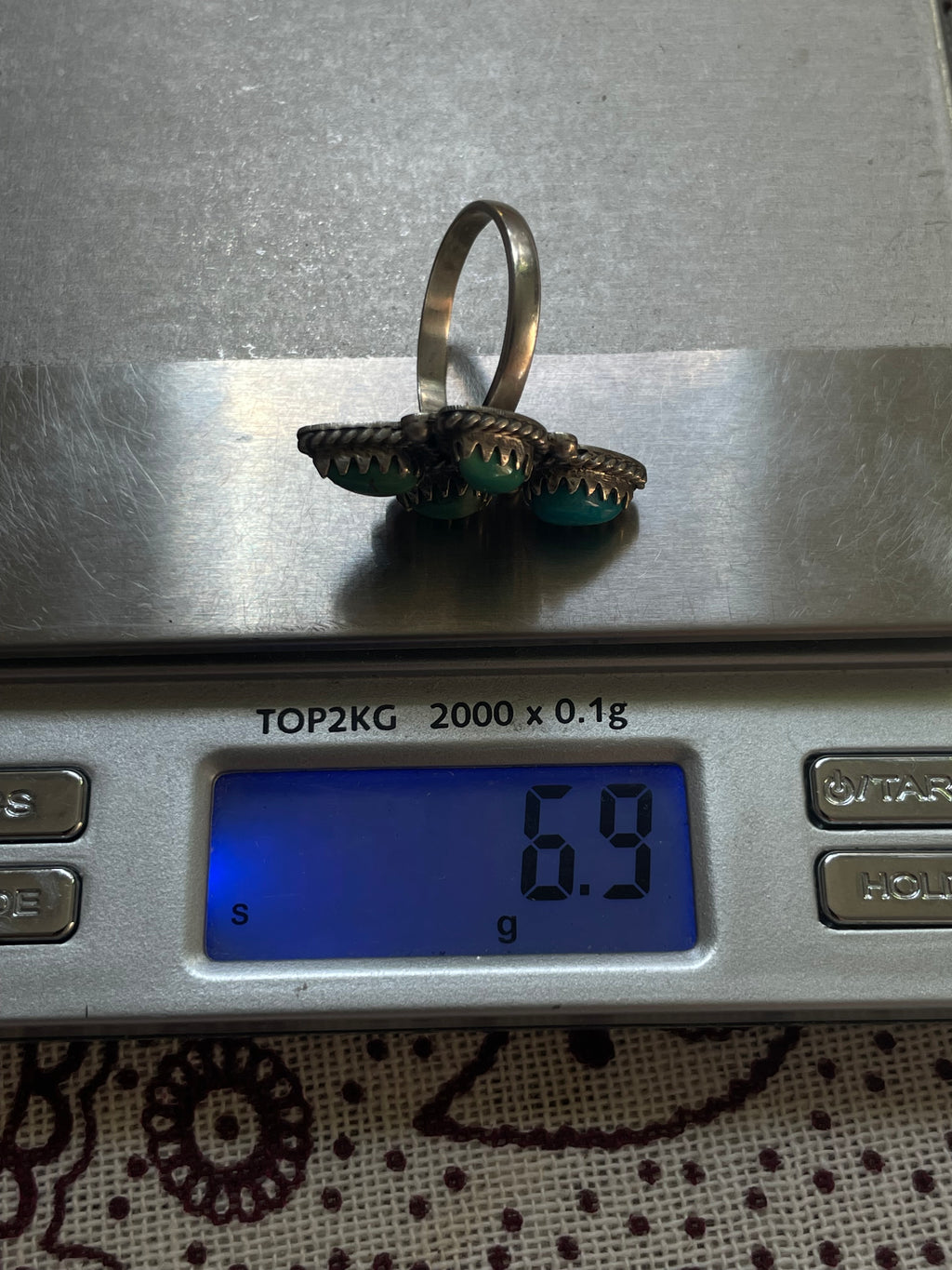 Turquoise Tear Drop Ring | 925 Sterling Silver | Size 9 D354