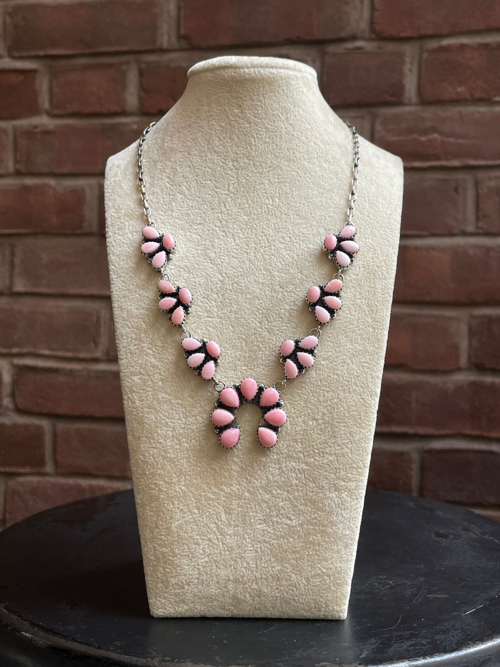 Pink Conch Naja Necklace | Blossom Cluster | 925 Silver E556